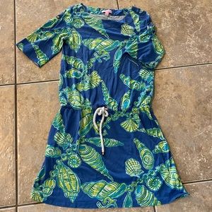 Lilly Pulitzer blue and dress casual dress in shell print